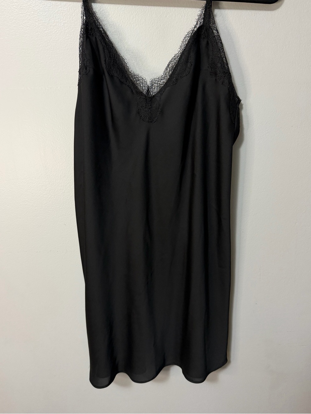 Victoria’s Secret Black Satin Lace Slip Dress Nightgown Lingerie Y2K Small
